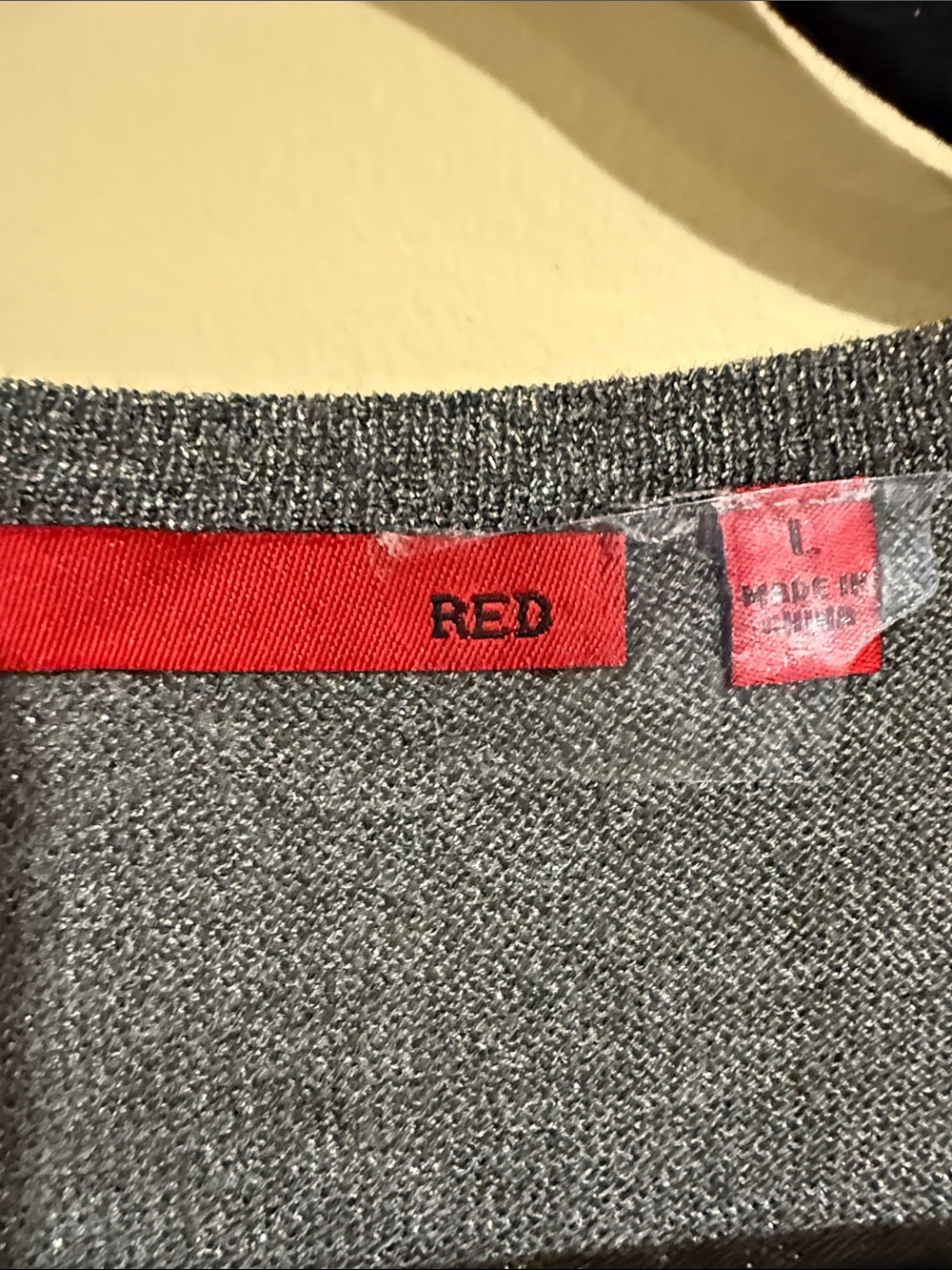 Red Metallic Gray Ruffled Cardigan by Red - Picture 3 of 7